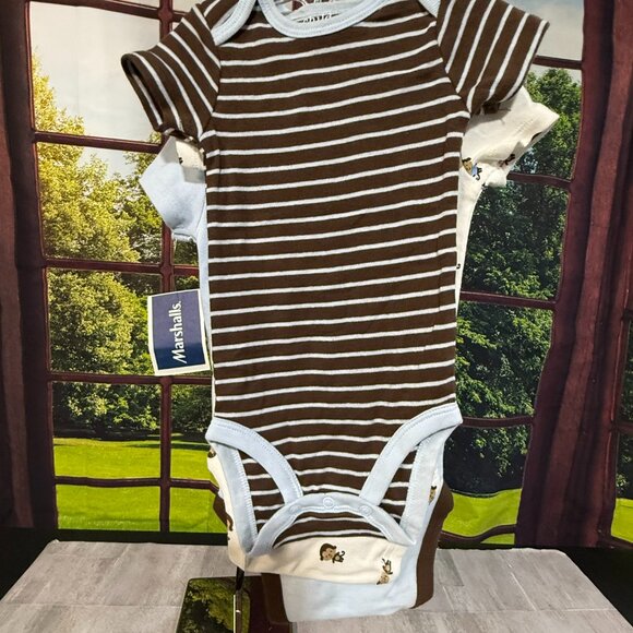 NWT Carter's 3-6 months Boys 3 short sleeve bodysuits - Monkey - Picture 2 of 9